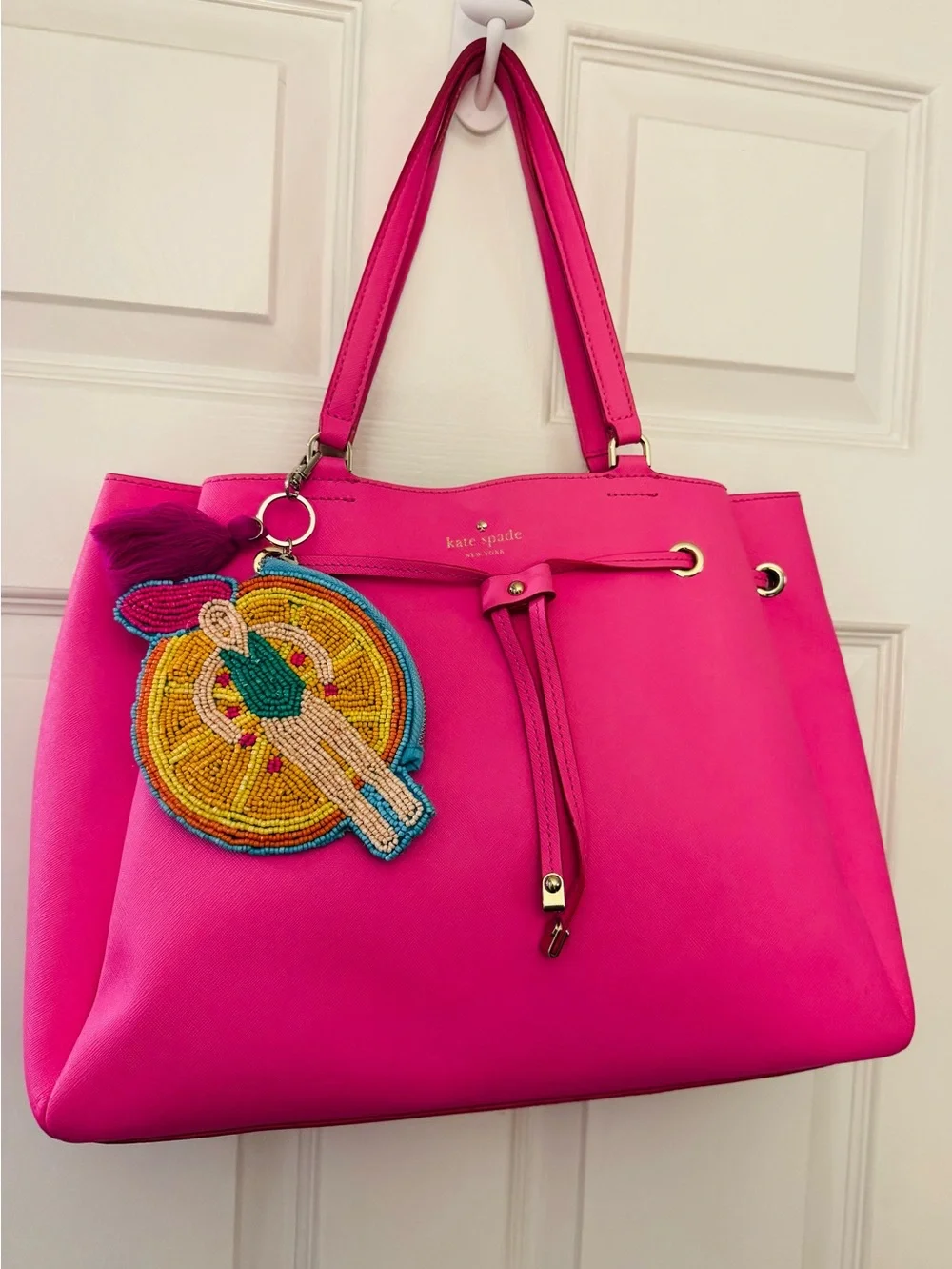 Sol And Mer Beaded Fruit Float Pouch Bag Charm Keychain